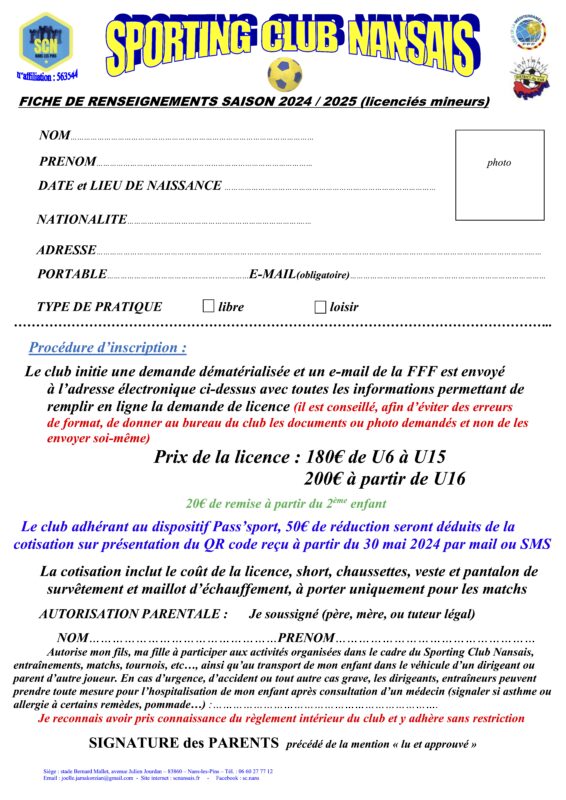 SC Nansais – Club de Football de Nans-les -Pins – Var (83)